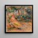 kvinna i rosa och gul i ett landskap - Pierre-Auguste Renoir — inramlat konstverk på väggen