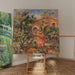 Reproduktion av målningen av kvinna och hund i ett landskap - Pierre-Auguste Renoir