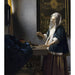 Reproduktion av målningen av en kvinna som håller en våg - Johannes Vermeer