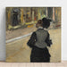 Reproduktion av målningen av kvinna sedd bakifrån (Besök på ett museum) - Edgar Degas