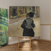 Reproduktion av målningen av kvinna sedd bakifrån (Besök på ett museum) - Edgar Degas