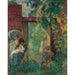 Reproduktion av målningen av kvinnor och barn i en sommarträdgård - Henri Lebasque