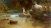Baignade au bord de la rivière - Ferdinand Bellermann — vy av konstverket