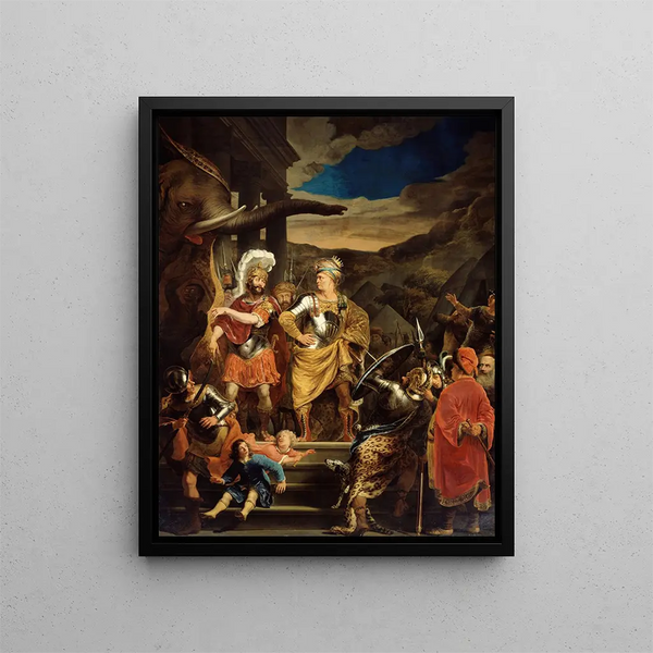 Fabritius och Pyrrhus - Ferdinand Bol — inramlat konstverk på väggen