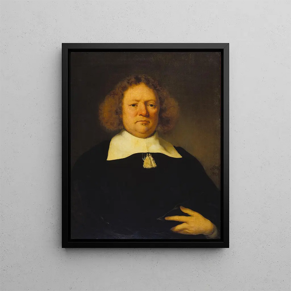 porträtt av en man - Ferdinand Bol — inramlat konstverk på väggen