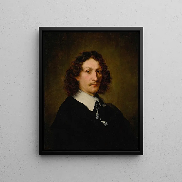Portrait av en man (Konflikt av fall) - Ferdinand Bol — inramlat konstverk på väggen