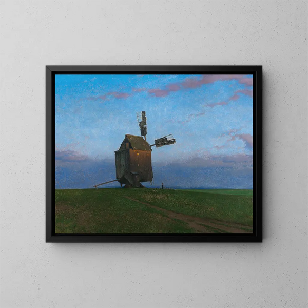 Le vieux moulin - Ferdinand Brunner — inramlat konstverk på väggen