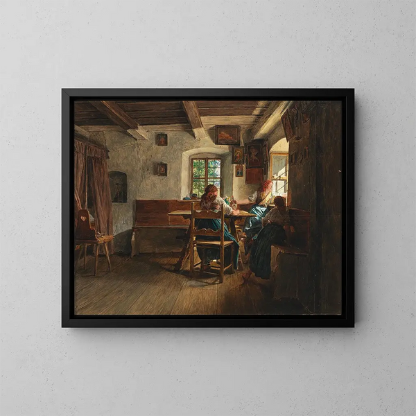 Le départ - Ferdinand Georg Waldmüller — inramlat konstverk på väggen