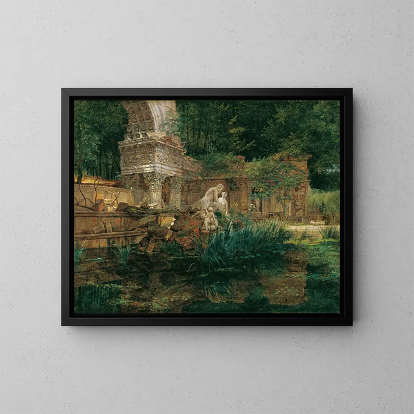 La ruine romaine à Schönbrunn - Ferdinand Georg Waldmüller — inramlat konstverk på väggen