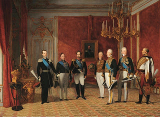 mottagandet av storhertig Alexander Nikolaevich av prins Metternich vid Hofburg i Wien 1839 - Ferdinand Georg Waldmüller — vy av konstverket