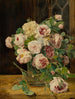 Bouquet de roses à la fenêtre - Ferdinand Georg Waldmüller — vy av konstverket