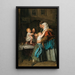 La visite des grands-parents - Ferdinand Georg Waldmüller — inramlat konstverk på väggen