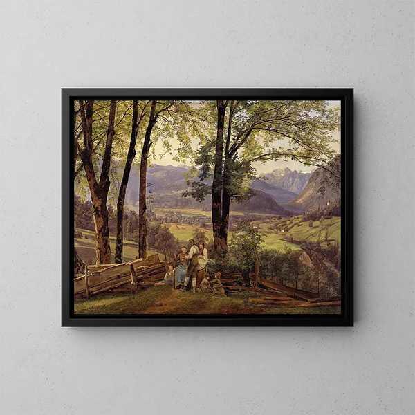 Vue d'Ischl - Ferdinand Georg Waldmüller — inramlat konstverk på väggen