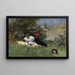 "Au Repos Parmi les Fleurs" - Ferdinand Heilbuth — inramlat konstverk på väggen