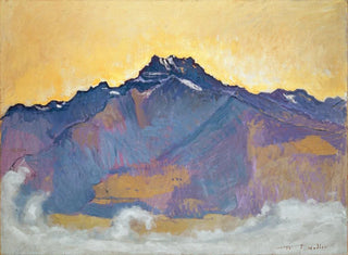 Les Dents du Midi sedd från Chesires - Ferdinand Hodler — vy av konstverket