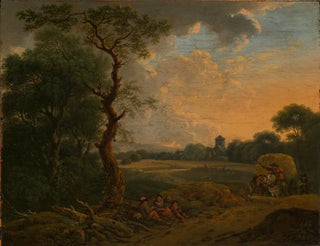 Ferdinand Kobell - Abendlandschaft mit Heuwagen.webp