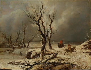 vinterlandskap med två ryttare - Ferdinand Kobell — vy av konstverket