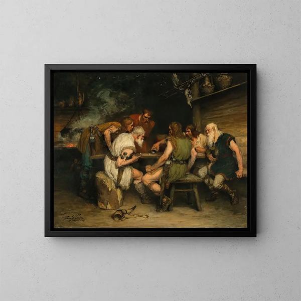 Ett tärningsspel - Ferdinand Leeke — inramlat konstverk på väggen