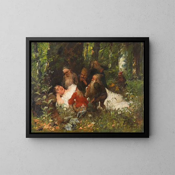 Snövit - Ferdinand Leeke — inramlat konstverk på väggen