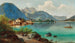 Vue sur Weissenbach am Attersee - Ferdinand Lepié — vy av konstverket