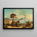 Vue de Naples med Vesuvius i bakgrunden - Ferdinand Lepié — inramlat konstverk på väggen