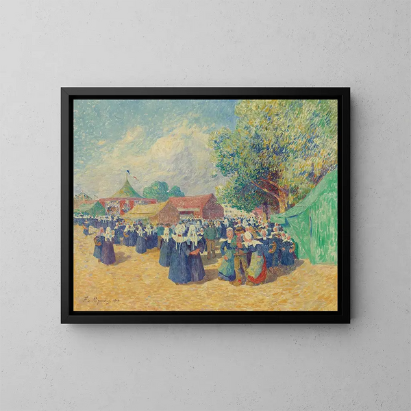 Fête foraine i Bretagne - Ferdinand du Puigaudeau — inramlat konstverk på väggen