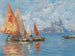 Fiskebåtar i Venedig framför Santa Maria della Salute - Ferdinando Silvani — vy av konstverket
