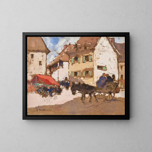 Coin de marché en Berry - Fernand Maillaud — inramlat konstverk på väggen
