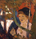 Fille bretonne med en röd paraply - Emile Bernard — vy av konstverket