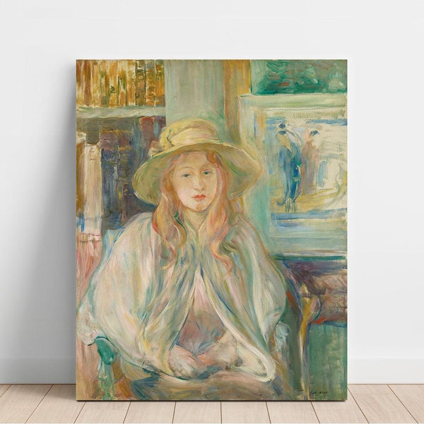 Reproduktion av målningen Flicka med halmhatt - Berthe Morisot