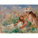 Reproduktion av målningen Flicka som ligger på gräset och flicka som arrangerar en bukett - Pierre-Auguste Renoir