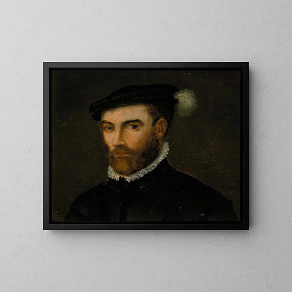 Porträtt av en gentleman, 1628 - Flamländsk skola — inramlat konstverk på väggen