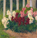 Blommor framför en trädgårdsstaket - Koloman Moser — visat i en interiör