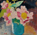 Blommor av rosor med gula hjärtan, blå vas - Louis Valtat — vy av konstverket