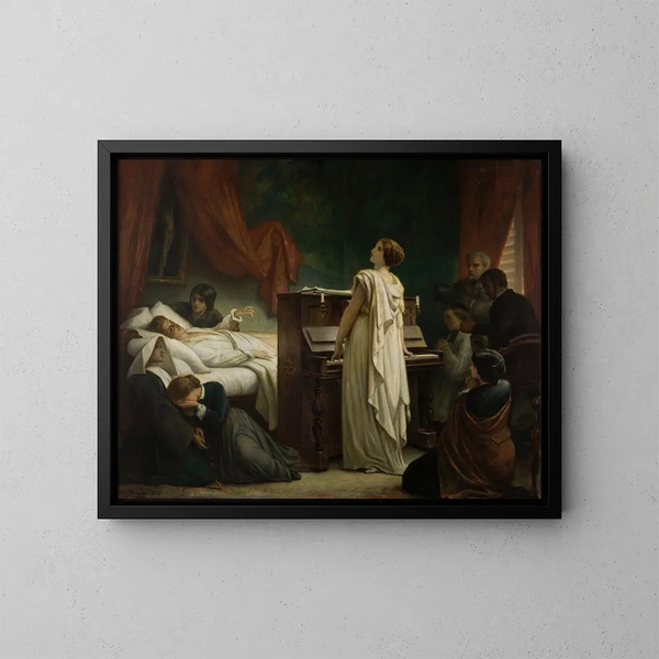Chopins död - Félix-Joseph Barrias — inramlat konstverk på väggen