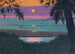 Coucher de soleil à Grace, ciel orange et violet - Félix Vallotton — vy av konstverket