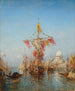 Fête de l'Assomption framför Tullverket Venedig - Félix Ziem — vy av konstverket
