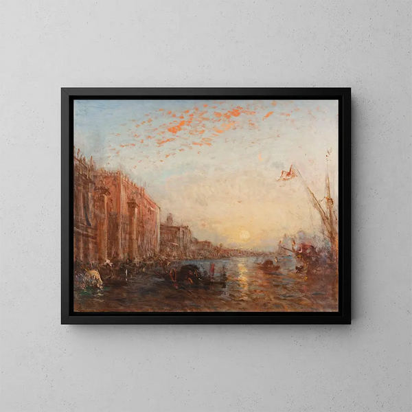 Inondation à Venise - Félix Ziem — inramlat konstverk på väggen
