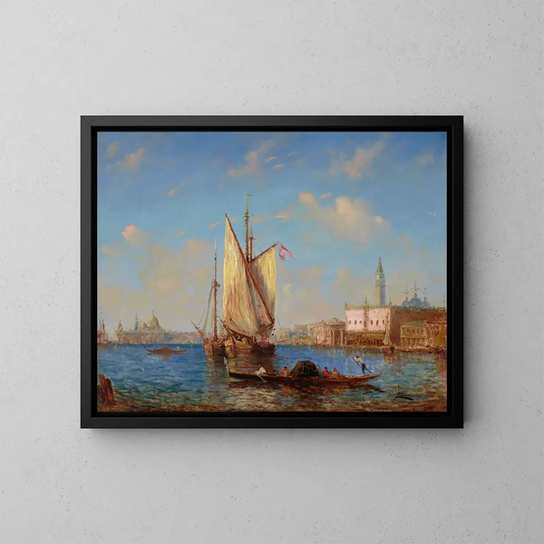 La lagune de Venise - Félix Ziem — inramlat konstverk på väggen