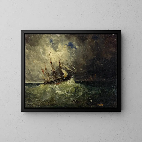 La Tempête - Félix Ziem — inramlat konstverk på väggen