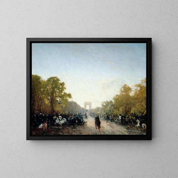 L'avenue des Champs-Élysées - Félix Ziem — inramlat konstverk på väggen