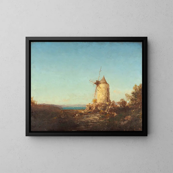 Moulin de Saint-Mitre nära Martigues - Félix Ziem — inramlat konstverk på väggen
