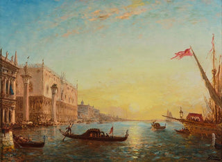 Flix Ziem - Soleil levant devant la Piazzetta et le palais des Doges Venise.webp