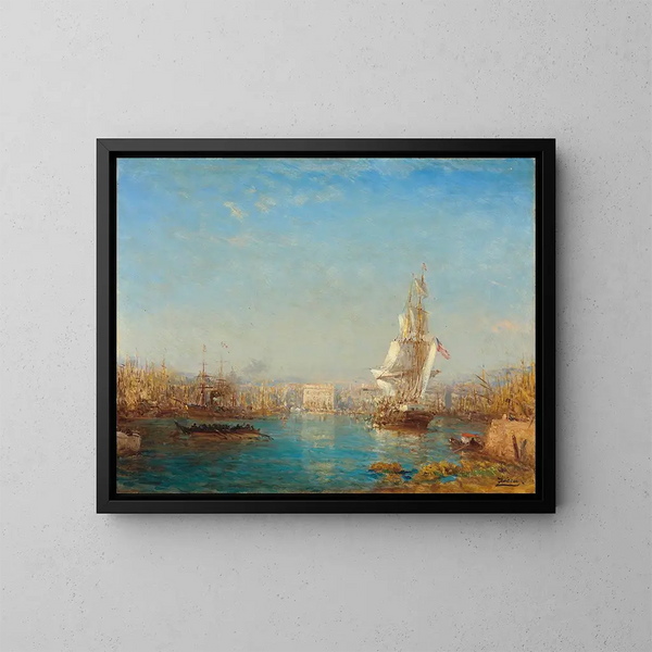 L'entrée du canal de Marseille - Félix Ziem — inramlat konstverk på väggen