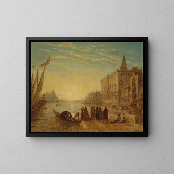 Venise, quai des Esclavons - Félix Ziem — inramlat konstverk på väggen