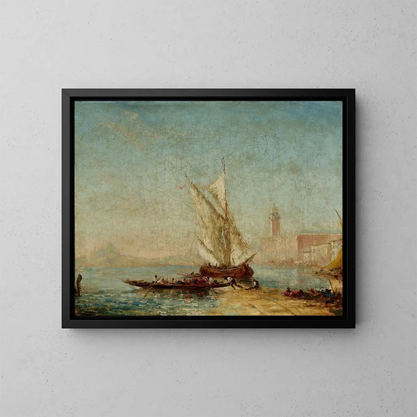 Vue de Venise avec le palais des Doges - Félix Ziem — inramlat konstverk på väggen