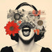 Reproduktion av målningen Floraison d'Émotions | Collage artistique