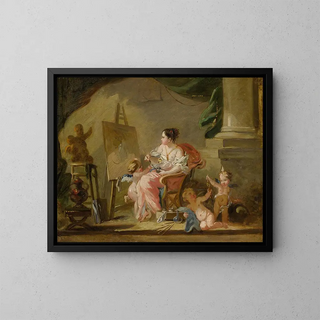 En allegori av målning - François Boucher-skolan — inramlat konstverk på väggen