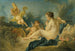 Nymphe sittande med flöjter - François Boucher-skolan — vy av konstverket