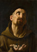 Saint Didacus d'Alcalá som håller rosor - Guido Reni-skolan — vy av konstverket